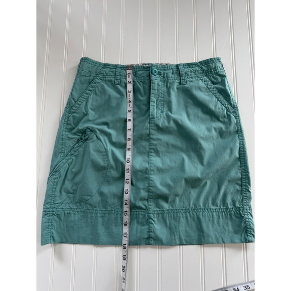 Eddie Bauer Womens 4 Teal Hiking Cargo Skirt Cotton Nylon Stretch Pockets - Picture 7 of 9